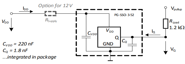 アプリケーション回路図 - Infineon Technologies TLE4959C伝送速度センサ